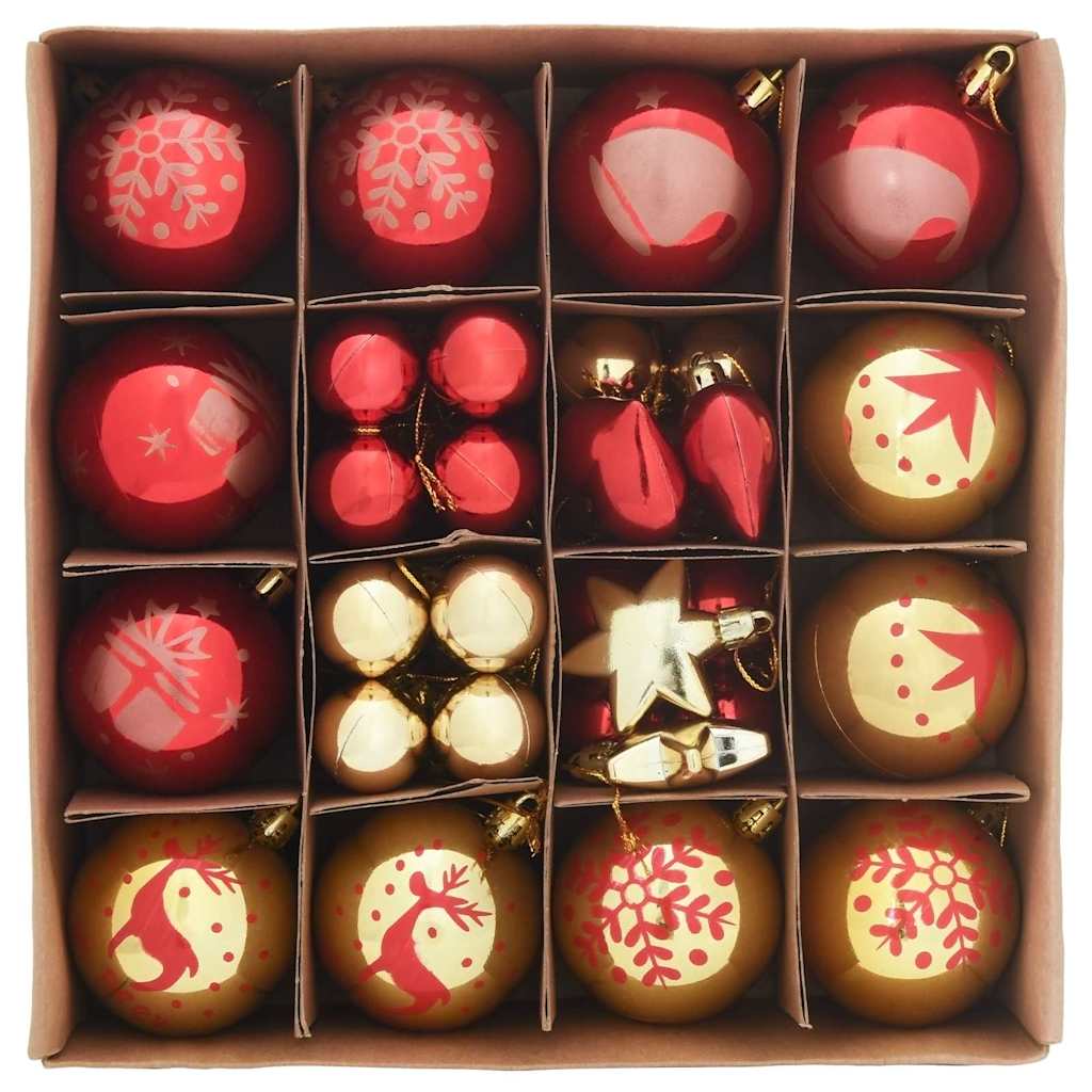Christmas Bauble Set 40 pcs Gold and Red